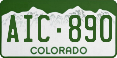 CO license plate AIC890