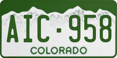 CO license plate AIC958