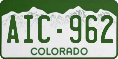 CO license plate AIC962