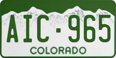 CO license plate AIC965