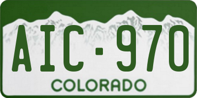 CO license plate AIC970