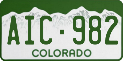 CO license plate AIC982