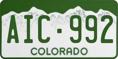 CO license plate AIC992