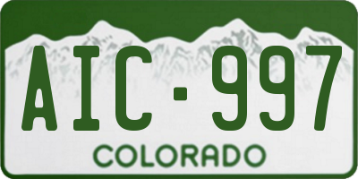 CO license plate AIC997