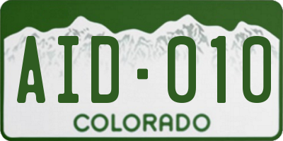 CO license plate AID010