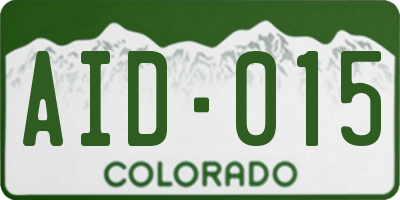 CO license plate AID015
