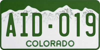 CO license plate AID019