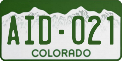 CO license plate AID021