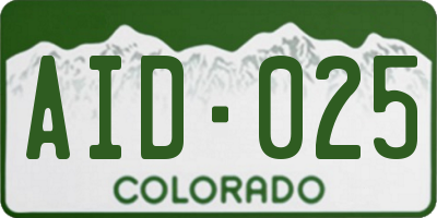 CO license plate AID025