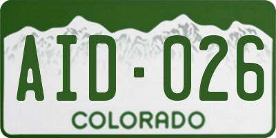 CO license plate AID026
