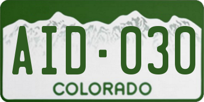 CO license plate AID030