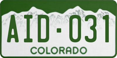 CO license plate AID031