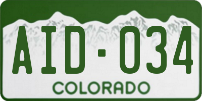 CO license plate AID034