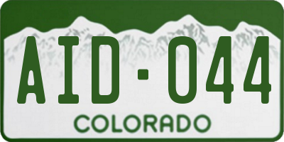 CO license plate AID044