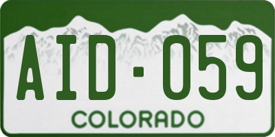 CO license plate AID059