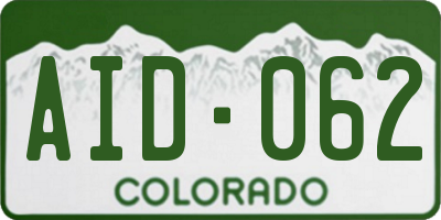 CO license plate AID062
