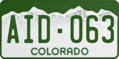 CO license plate AID063
