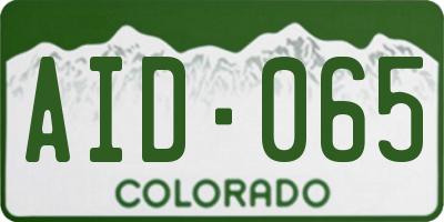 CO license plate AID065