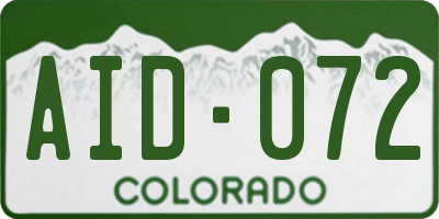 CO license plate AID072