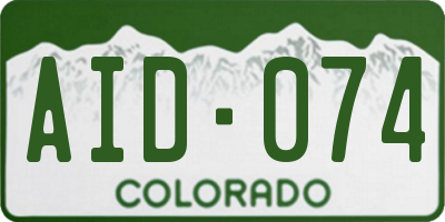 CO license plate AID074
