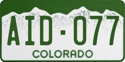 CO license plate AID077