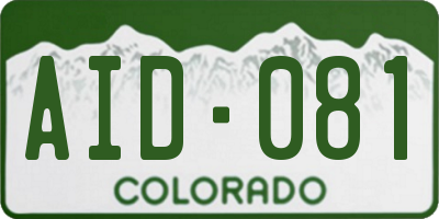 CO license plate AID081