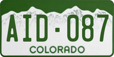 CO license plate AID087