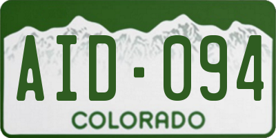 CO license plate AID094