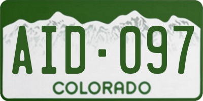 CO license plate AID097