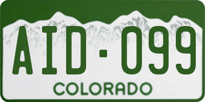 CO license plate AID099