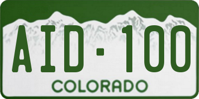 CO license plate AID100