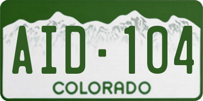 CO license plate AID104