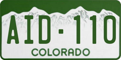 CO license plate AID110