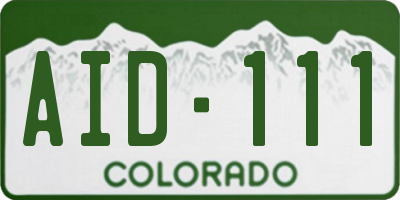 CO license plate AID111