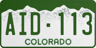 CO license plate AID113