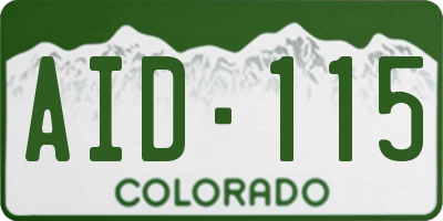 CO license plate AID115
