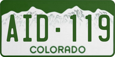 CO license plate AID119