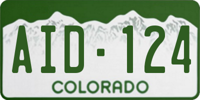 CO license plate AID124