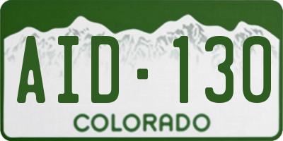 CO license plate AID130