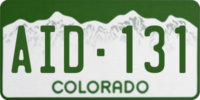 CO license plate AID131