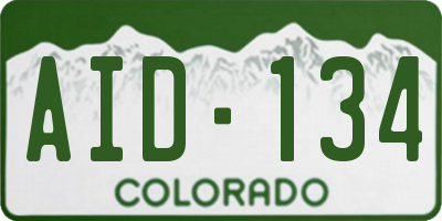 CO license plate AID134
