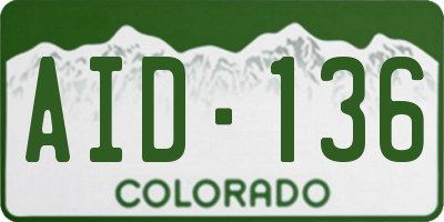 CO license plate AID136