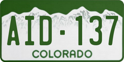 CO license plate AID137