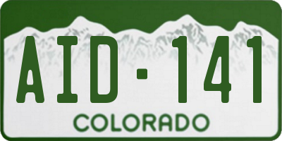 CO license plate AID141
