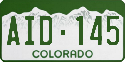 CO license plate AID145