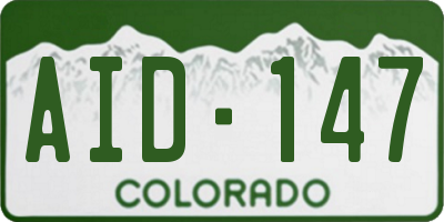 CO license plate AID147