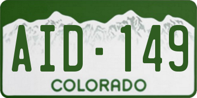 CO license plate AID149