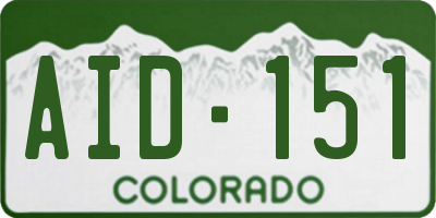 CO license plate AID151