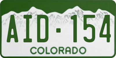 CO license plate AID154