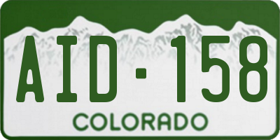 CO license plate AID158